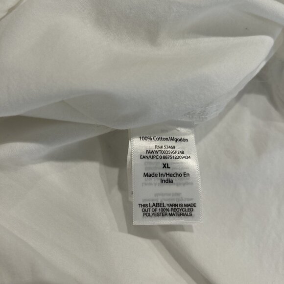 Free Assembly White Long Sleeve Button Down Shirt Relaxed Fit XL - Picture 8 of 8